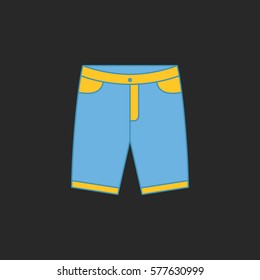Jeans shorts symbol simple flat icon on background