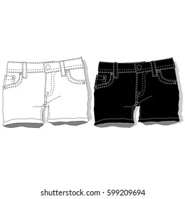Jeans shorts. Vector illustration.