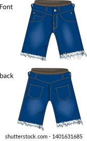 jeans shorts vector template for design