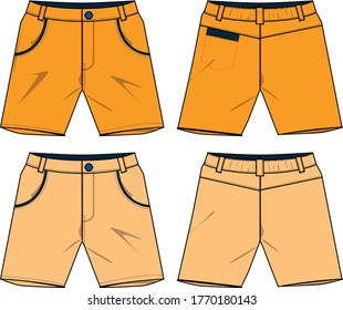 jeans shorts vector template for lady
