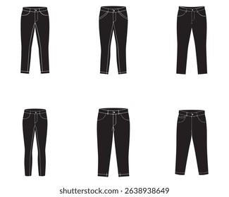 jeans sketch silhouette vector illustration