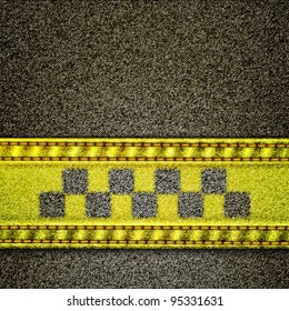 Jeans taxi. Realistic vector denim background.