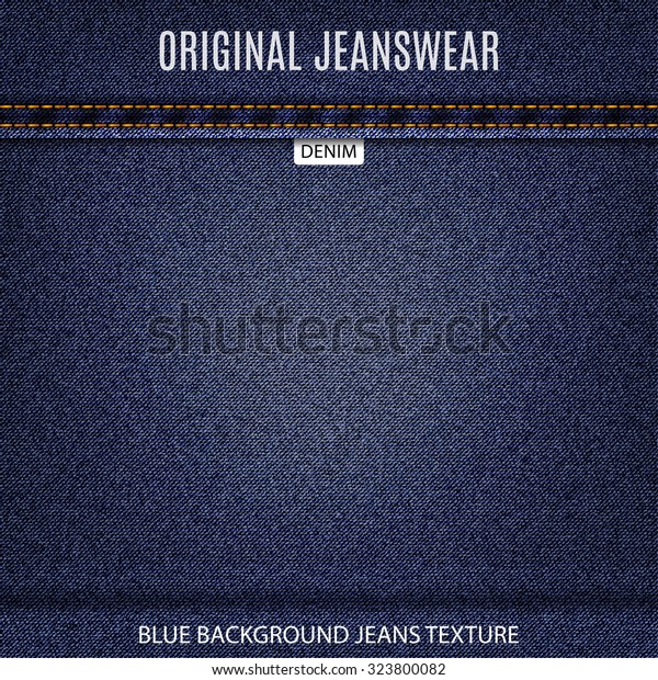 Jeans Texture Dark Blue Color Thread Stock Vector Royalty Free