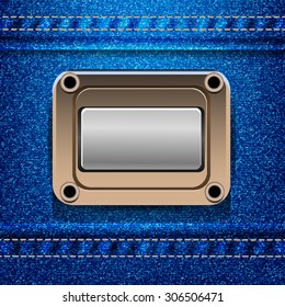 jeans texture eps 10 background with empty label