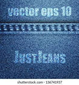 Jeans texture with pocket. Vector eps 10
