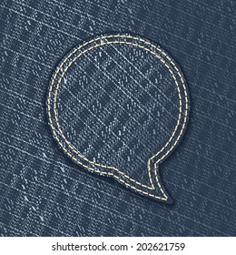 Jeans strukturierte Sprachblase - Vektorgrafik