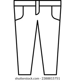 Jeans, thin line web icon. Outline icon. Simple vector illustration.
