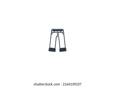 Jeans vector flat emoticon. Isolated Denim illustration. Pants icon