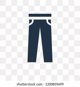 Jeans vector icon isolated on transparent background, Jeans transparency concept can be used web and mobile