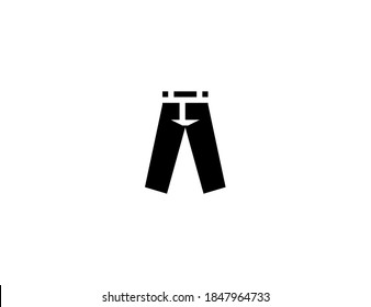 Icono vectorial de jeans. Ilustración de pantalones jeans aislados