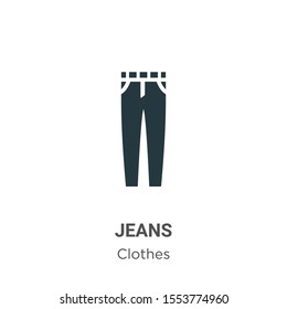 Jeans vector icon on white background. Flat vector jeans icon symbol sign from modern clothes collection for mobile concept and web apps design.