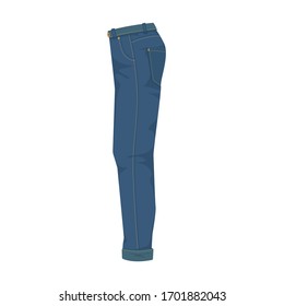 Icono vectorial de jeans.Icono vectorial de caricatura aislado en jeans de fondo blanco.