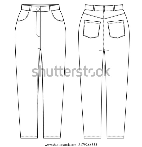 Jeans Vector Illustration Isolated On White Stock Vector (Royalty Free ...