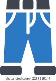 ilustración de jeans Vector sobre un fondo transparente. Símbolos de calidad superior. Iconos vectoriales de glifos para diseño de conceptos y gráficos.