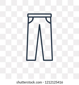 Jeans vector outline icon isolated on transparent background, high quality linear Jeans transparency concept can be used web and mobile