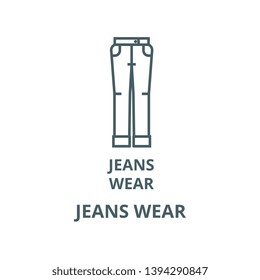 Jeans wear vector line icon, linear concept, outline sign, symbol