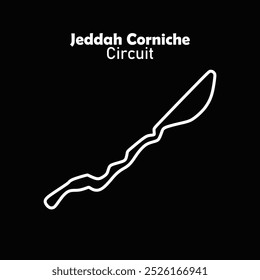 circuito de jeddah para automobilismo e autosport. grand prix race track. Plano de fundo preto