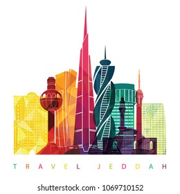 Jeddah city skyline, Saudi Arabia. Vector illustration