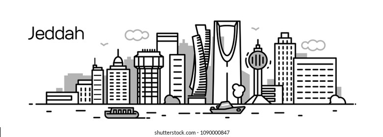 Jeddah City. Vector Illustration