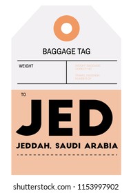 jeddah saudi arabia airport luggage tag