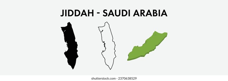 Jeddah saudi arabia city map set vector illustration design isolated on white background. Concept of travel and geography.