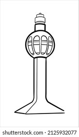 Jeddah Saudi Arabia Light House Landmark line art Vector Illustration