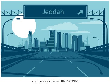 Jeddah Saudi Arabia skyline vector 