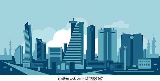 Jeddah Saudi Arabia skyline vector 