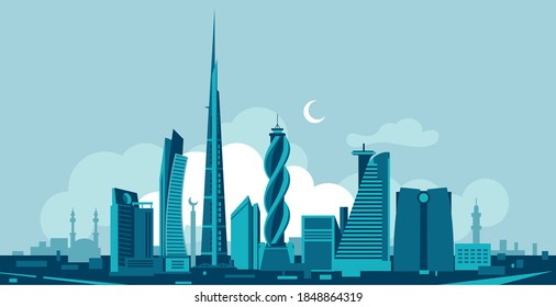 Jeddah Saudi Arabia skyline vector illustration