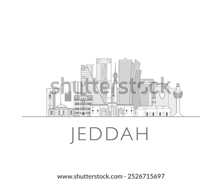 Jeddah skyline cityscape vector illustration