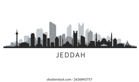 Jeddah Skyline with Saudi Arabia Cityscape Vector.