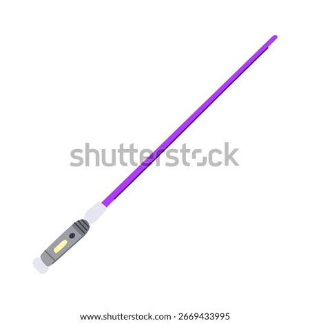 jedi light saber cartoon. sith force, blade hilt, crystal plasma jedi light saber sign. isolated symbol vector illustration
