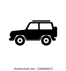 jeep car icon in black solid style vector