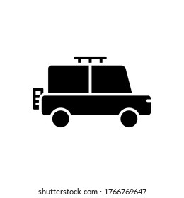 jeep car icon with glyph style vector for your web design