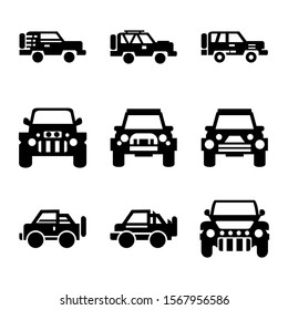 jeep car icon isolated sign symbol vector illustration - Collection of high quality black style vector icons
