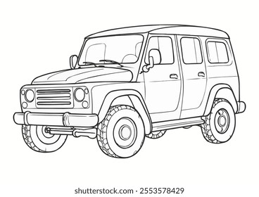 Jeep car Isolated Coloring Page