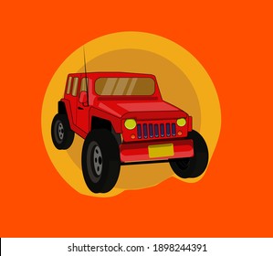 Jeep car vector illustration vintage modern icon