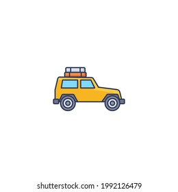 jeep Flat Icon Isolated On White Background