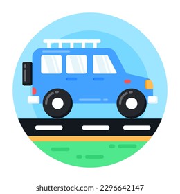 Jeep flat rounded icon is easy to use and download 