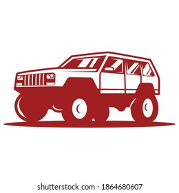 Jeep Flower Icon, Vector, Silhouette symbol design