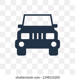 Jeep front vector icon isolated on transparent background, Jeep front transparency concept can be used web and mobile