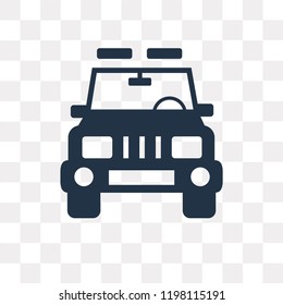 Jeep front view vector icon isolated on transparent background, Jeep front view transparency concept can be used web and mobile