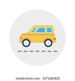 jeep glyph flat vector icon