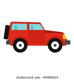 Jeep icon in flat style isolated on white background. Transport symbol vector illustration