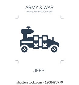 jeep icon. high quality filled jeep icon on white background. from war collection flat trendy vector jeep symbol. use for web and mobile