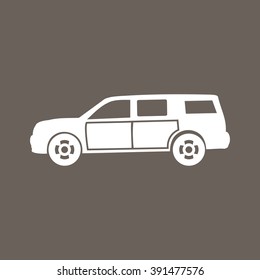 Jeep Icon on Dark Gray Color. Eps-10.