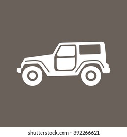 Jeep Icon on Dark Gray Color. Eps-10.