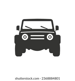 Jeep Icon on White Background - Simple Vector Illustration