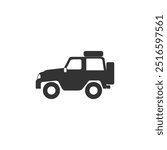 Jeep Icon Vector. Fill and Glyph Icon.