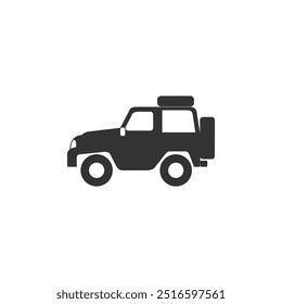 Jeep Icon Vector. Fill and Glyph Icon.